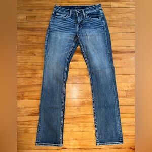 BKE Buckle Jeans Jake Straight Men's 32x34 Dark Wash Blue Premium Stretch Denim